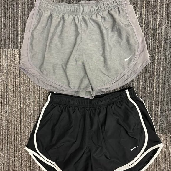 Women’s Nike Shorts (2 pairs) Tempo Dri Fit Mid Rise 3" Lined Running Shorts LG - Picture 1 of 5
